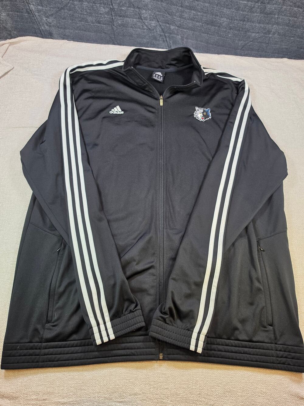 adidas Minnesota Timberwolves NBA Track Jacket Full Zip Black 3XL Tall